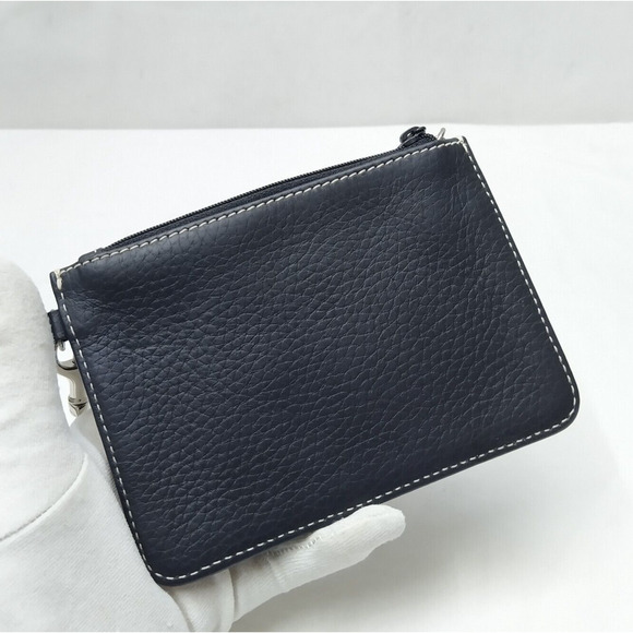 Dooney & Bourke Black Pebbled Zipper Closure Coin Wallet - Picture 3 of 11